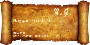 Magyar Girót névjegykártya